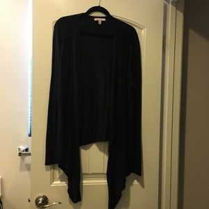 Deep navy fly away front sweater